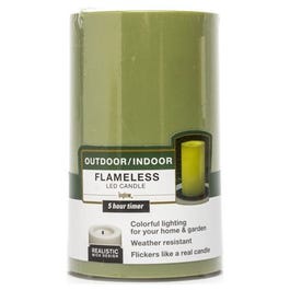 Indoor/Outdoor Candle, Kiwi Green, 3 x 5-In.