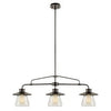 3-Light Pendant, Clear Glass Shades, Oil Rubbed Bronze