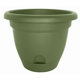 Planter, Plastic, Self-Watering, Green, 16-In.