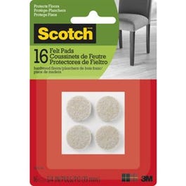 Felt Pads, Adhesive, Beige, Round, 3/4-In., 16-Ct.