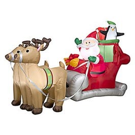 Christmas Inflatable Santa & Sleigh, 5-Ft.