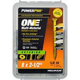 Power Pro One Screws, Flat Head, Bronze Epoxy Coated, #8 x 2.5-In., 91-Pk.