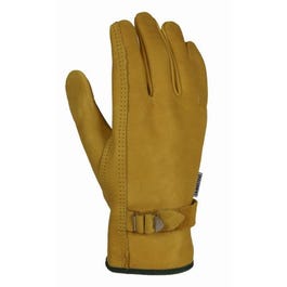 Leather Work Gloves, Tan Cowhide, Men's Large