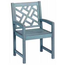 Portland Patio Arm Chair, Blue Distressed Hardwood