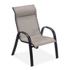 Everett Stacking Dining Chair, Black Steel Frame, Gray Sling Fabric
