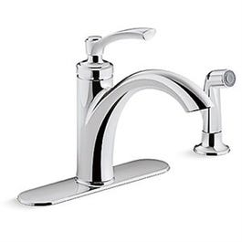 Linwood Kitchen Faucet With Side Spray, Single Handle, Polished Chrome