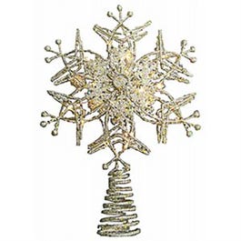 LED Snowflake Tree Topper, Gold, Battery-Operated