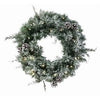 Artificial Pre-Lit Christmas Wreath, Flocked, 24-In.