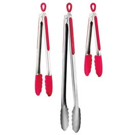 Kitchen Tongs Set, Silicone, 3-Pc.