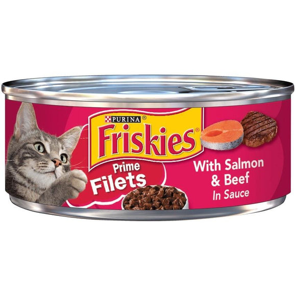 Friskies Prime Filets with Salmon & Beef in Sauce Canned Cat Food