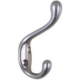 Hat & Coat Hook, Heavy-Duty, Satin Chrome