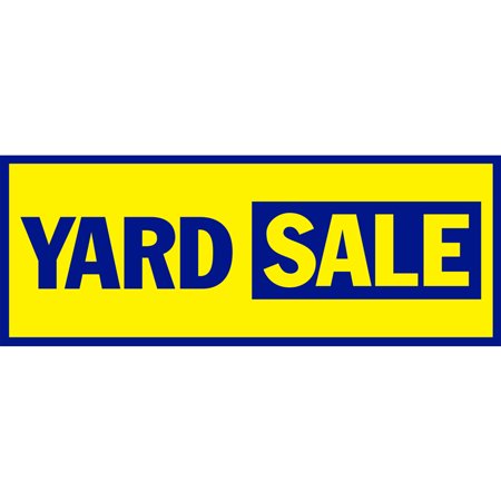 Hy-Ko 8 x 48 in. English Yard Sale Plastic Banner - Yellow & Blue