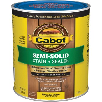 Cabot 140.0017406.005 Deck Stain, Neutral Base ~ Qt