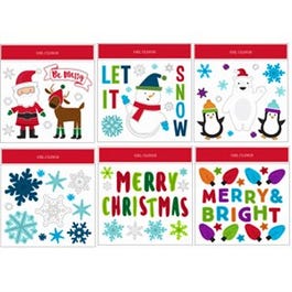 Christmas Window Clings, Assorted, 11.5 x 12-In.