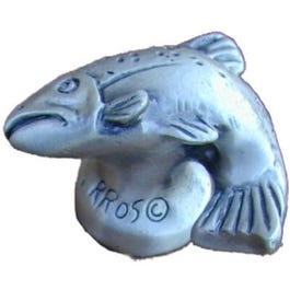 Fish Cabinet Knob, Left Facing,  Pewter
