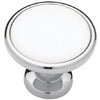 1.25-In. Chrome/ White Insert Cabinet Knob