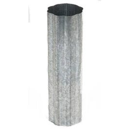 Corrugated Gutter Downspout, Round, Mill Finish Galvanized, 3-In. x 10-Ft.