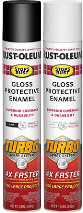 SPRAY PAINT 24 OZ BK STOP RUST TURBO