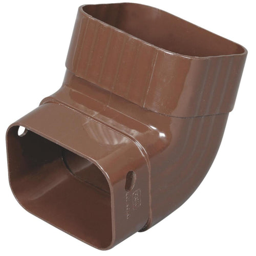 Amerimax 2 In. x 3 In. Brown Vinyl Front A Elbow