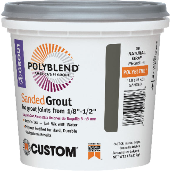 Custom Building Products Polyblend 1 Lb. Natural Gray Sanded Tile Grout