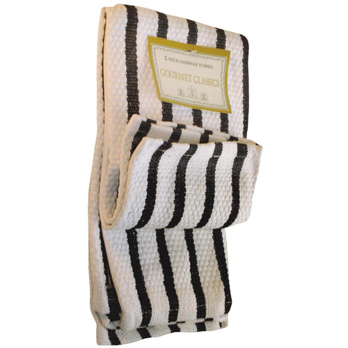 Gourmet Classics Black Stripe Kitchen Dish Cloth (2 Pack)