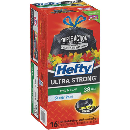 Hefty Ultra Strong 39 Gal. Extra Large Black Trash Bag (16-Count)