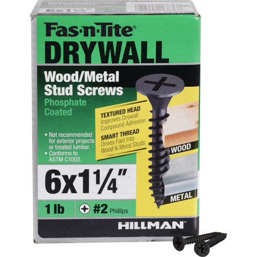 Fas-N-Tite Smart Thread Drywall Screws #6 X 1-1/4 - 1lb Box